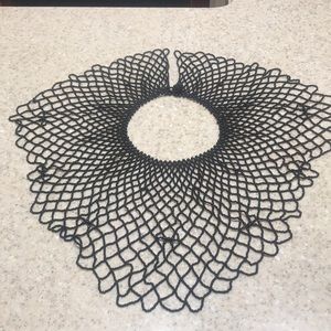 Black beaded shoulder cape necklace